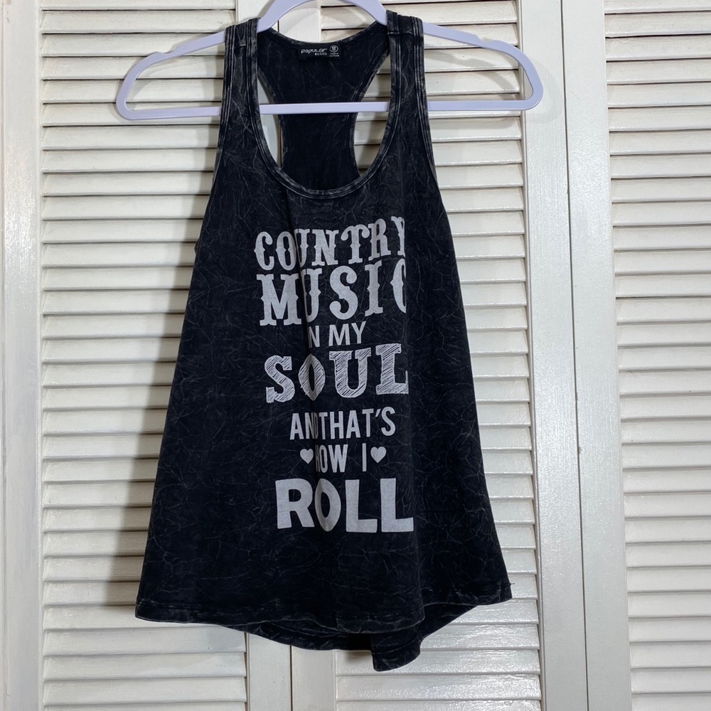 Country Music Crystal Wash Tank Top